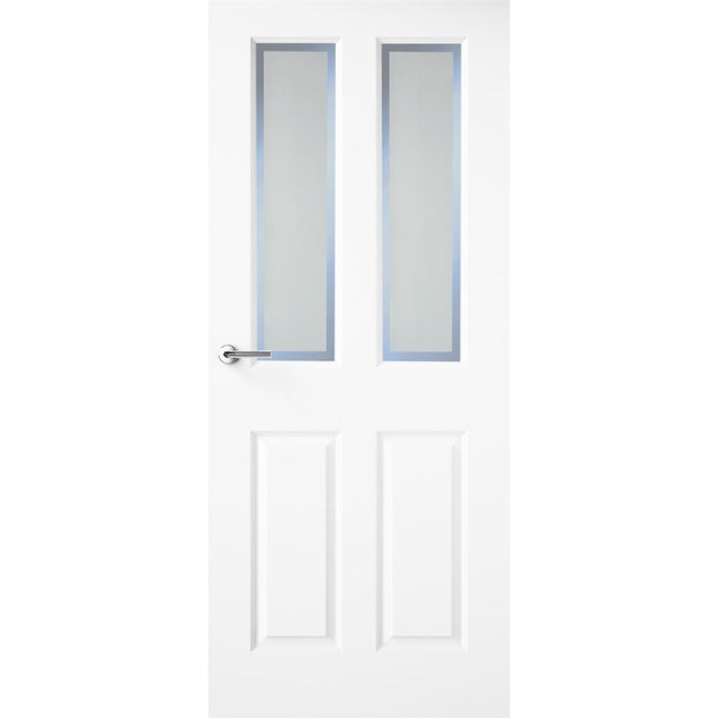 Indoors Hudson White Primed Door Etched Glass 80X32