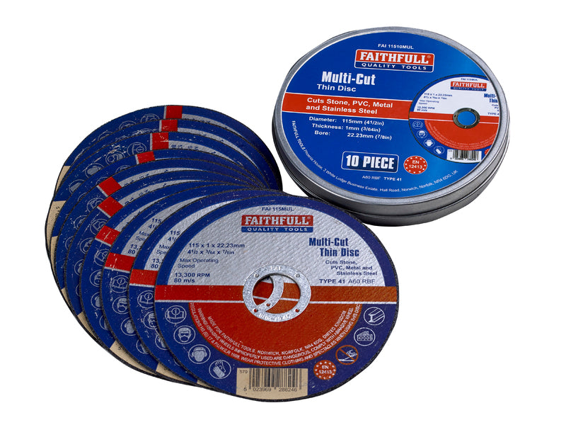 Faithfull Cut Off Wheels (Tin of 10)