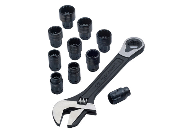 Crescent 11 Piece Adjustable Wrench & Spline Socket Set